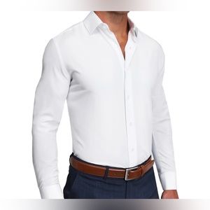Calvin Klein Men’s Slim Fit White Long-Sleeve Dress Shirt